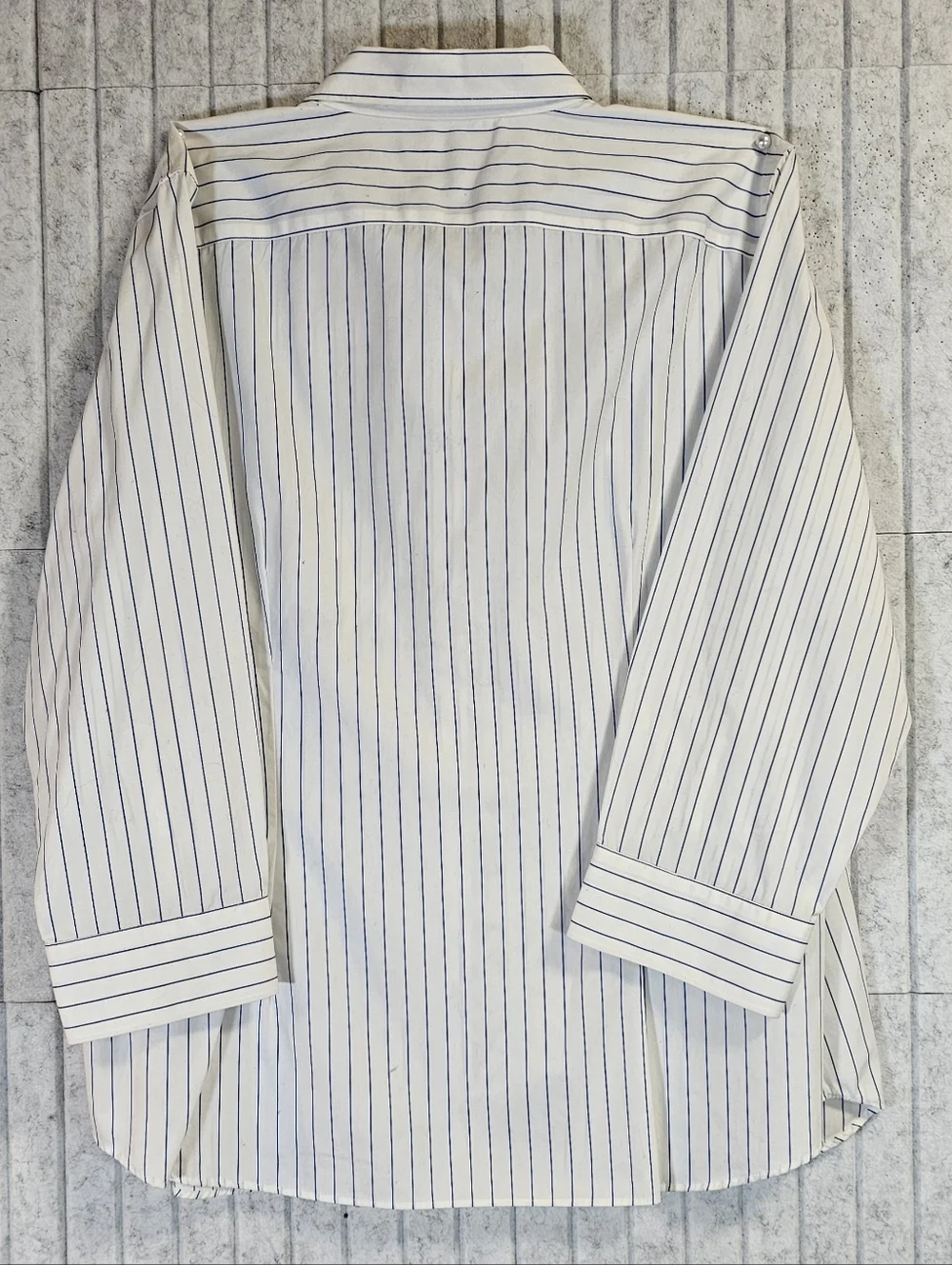 Chaps No Iron Button Down Shirt Womens XXL White Blue Stripe Long Sleeve Cotton - Picture 2 of 2